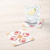 ピーチピンクフローラ スクエアペーパーコースター (インサイチュ)