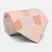 ピーチピンクブラウンモザイク ネクタイ (ロール)