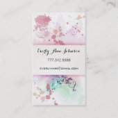 ピーチピンクブルーグリーン絵を描スプラットデザインまたはアーティスト 名刺 (正面)