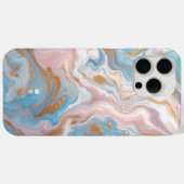 ピーチピンクブルーゴールド大理石アート柄 Case-Mate iPhoneケース (裏面 (横))