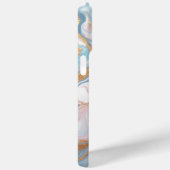ピーチピンクブルーゴールド大理石アート柄 Case-Mate iPhoneケース (裏面 / 右)