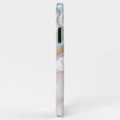 ピーチピンクブルーゴールド大理石アート模様 Case-Mate iPhoneケース (裏面/右)