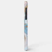 ピーチピンクブルーゴールド大理石アート模様 Case-Mate iPhoneケース (裏面/左)