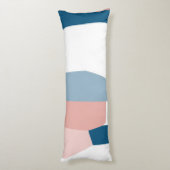 ピーチピンクブルー&ホワイト抽象芸術 ボディピロー (裏面 (縦))