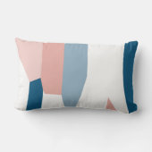 ピーチピンクブルー&ホワイト抽象芸術 ランバークッション (裏面)