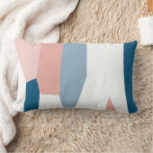 ピーチピンクブルー&ホワイト抽象芸術 ランバークッション (ブランケット)