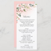 ピーチピンクホワイトフローラメニューラックカード メニュー (正面/裏面)