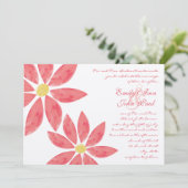 ピーチピンクモダンのユリ結婚花 招待状 (スタンド正面)