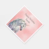 ピーチピンクユニコーンドリーム スタンダードランチョンナプキン (角)