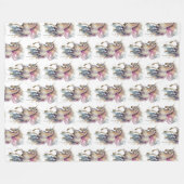 ピーチピンクユニコーンドリーム フリースブランケット (正面(横))