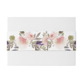 ピーチピンクラベンダーウォーターカラーフラワーズベリーバンド 招待状ベリーバンド (裏面例)