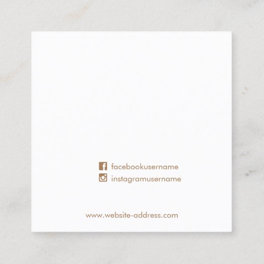 ピーチピンクレザーイヤリングディスプレイ スクエア名刺 (裏面)