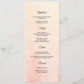 ピーチピンクレッド水色フローラ結婚のメニューカード メニュー (裏面)