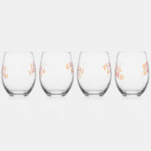 ピーチピンクレトロガールズトリップ ステムなしワイングラス (左)