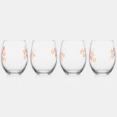 ピーチピンクレトロボーッ婚約したド ステムなしワイングラス (左)