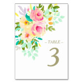 ピーチピンクローズオンホワイト結婚ズ テーブルナンバー (裏面)