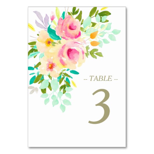 ピーチピンクローズオンホワイト結婚ズ テーブルナンバー (正面)