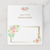 ピーチピンクローズフローラ結婚ズ プレイスカード (外部開封)