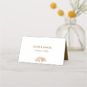 ピーチピンクローズフローラ結婚ズ プレイスカード (裏面)