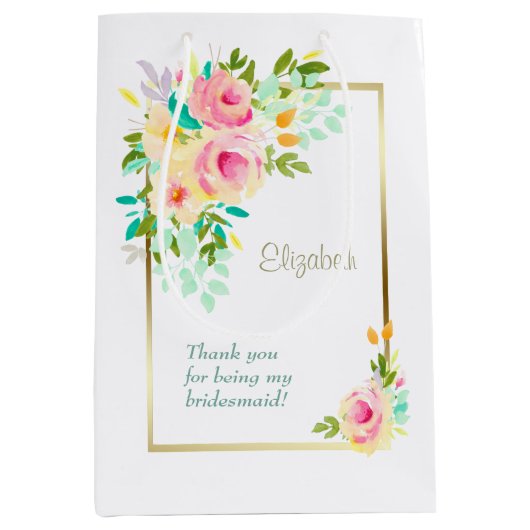 ピーチピンクローズブリーズメイド ミディアムペーパーバッグ (正面)