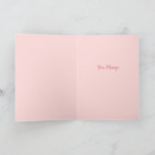 ピーチピンクローズ任意の大事な行事グリーティングカード カード (内部)