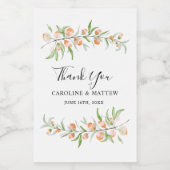 ピーチピンクローズ結婚ズミニワインボトルラベル ワインラベル (シングルラベル)