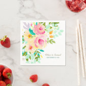 ピーチピンクローズ結婚ズ スタンダードカクテルナプキン (インサイチュ)