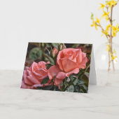 ピーチピンクローゼズノートカード カード (黄色い花)