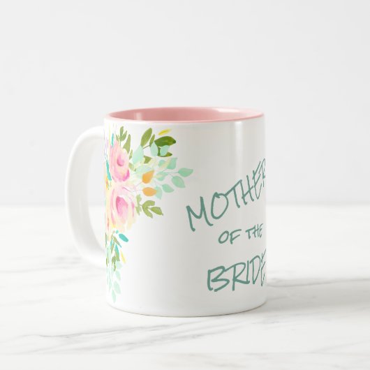 ピーチピンクローゼズブライドマザー結婚ズ ツートーンマグカップ (正面左)