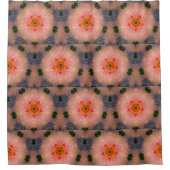 ピーチピンク万華鏡のように千変万化するパターンフローラ シャワーカーテン (正面)