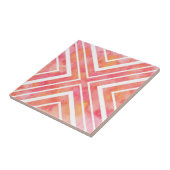 ピーチピンク水彩幾何学模様 タイル (側面)