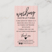 ピーチピンク洗濯指示名刺 名刺 (正面)