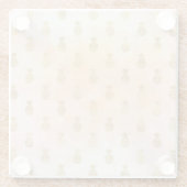 ピーチピンク熱帯金ゴールドパイナップル ガラスコースター (裏面)