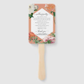 ピーチピンク牡丹花結婚式 プログラム ハンドファン (裏面)