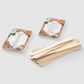 ピーチピンク牡丹花結婚式 プログラム ハンドファン (組立なし)