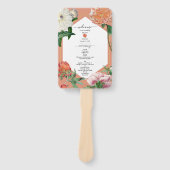 ピーチピンク牡丹花結婚式 プログラム ハンドファン (正面)