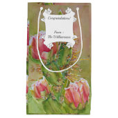 ピーチピンク砂漠サボテンの花 スモールペーパーバッグ (正面)