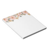 ピーチピンク秋花模様 ノートパッド (アングル)