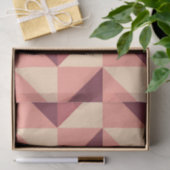 ピーチピンク紫色の三角形の幾何学的パターン 薄葉紙 (ギフト)