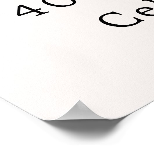 ピーチピンク花模様数40歳の誕生日へようこそ ポスター (角)