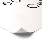 ピーチピンク花模様数60歳の誕生日へようこそ ポスター (角)