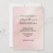 ピーチピンク赤面絞り染めウォーターカパーソナライズされたラー 招待状 (正面)