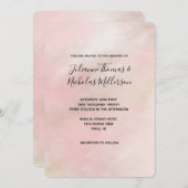 ピーチピンク赤面絞り染めウォーターカパーソナライズされたラー 招待状 (正面/裏面)