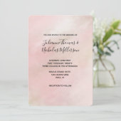 ピーチピンク赤面絞り染めウォーターカパーソナライズされたラー 招待状 (スタンド正面)