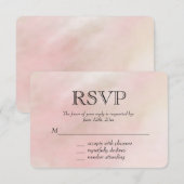 ピーチピンク赤面絞り染めウォーターカラーRSVP 出欠カード (正面/裏面)
