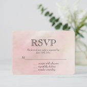 ピーチピンク赤面絞り染めウォーターカラーRSVP 出欠カード (スタンド正面)