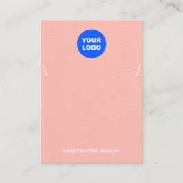 ピーチピンク追加ロゴネックレスブレスレットディスプレイ 名刺