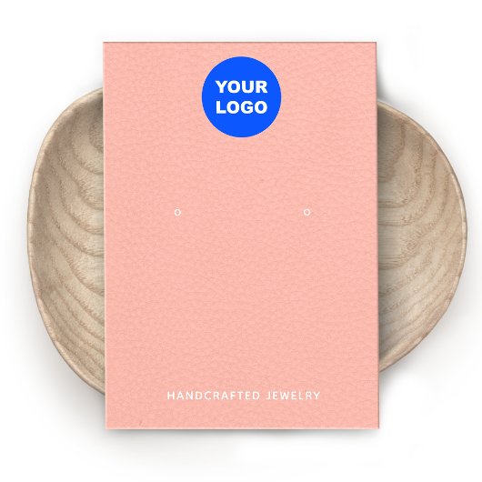ピーチピンク追加ロゴレザーイヤリングディスプレイ 名刺