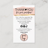 ピーチピンク金ゴールドとブラックご注文ありがとうございます 名刺 (正面)