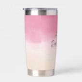 ピーチピンク金ゴールドトロピカルパームツリー 保温保冷タンブラー (右面)